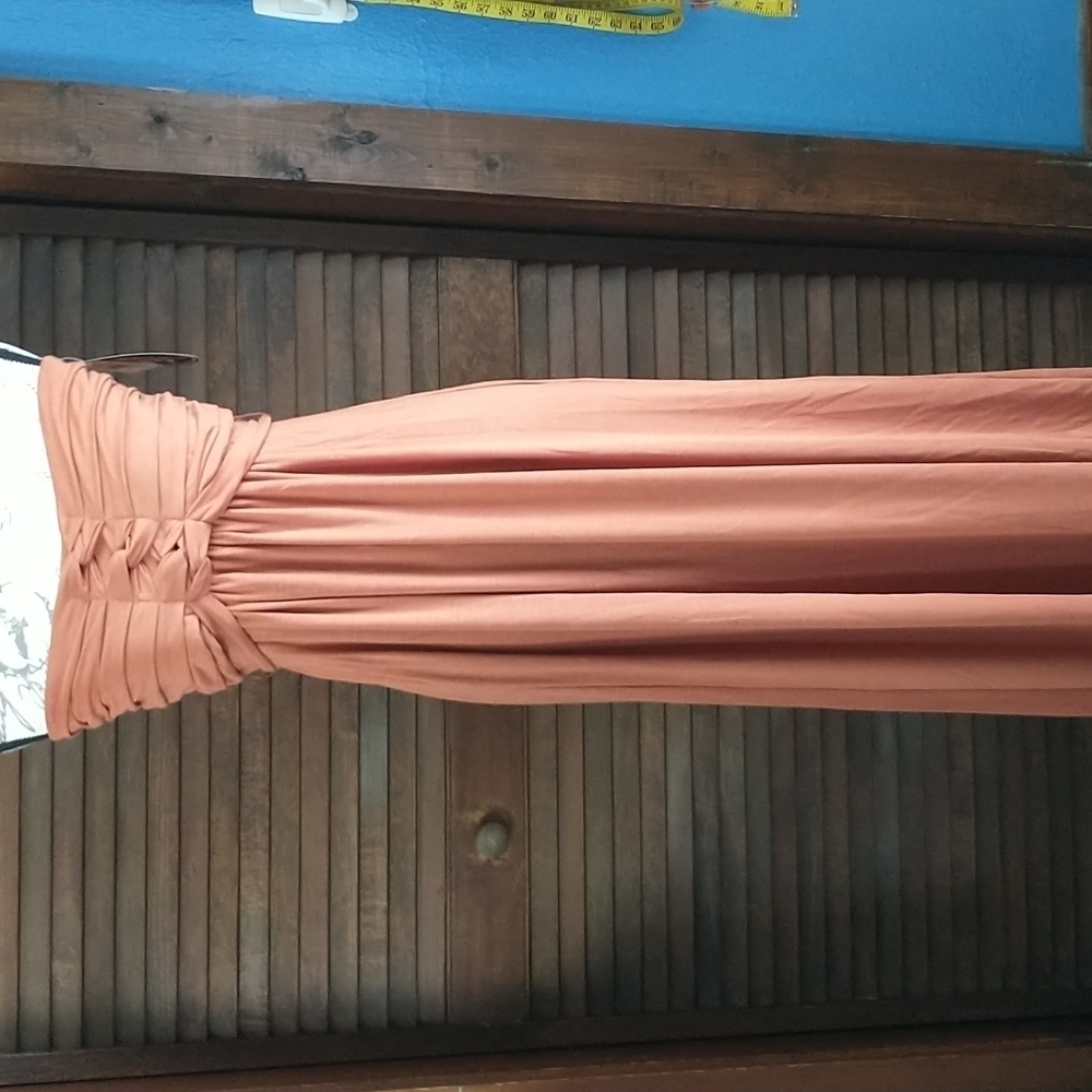 Paperdoll Strapless Dress in Rusty Orange Size L NWT